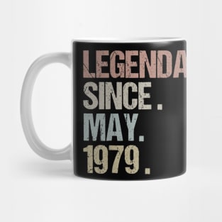 40th Birthday Gift Legendary Since May 1979 Retro Mug